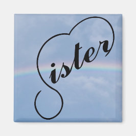 姉妹ハートと虹 マグネット