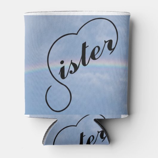 姉妹ハートと虹 缶クーラー (正面)