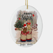 姉妹パーソナライズされたの友情オーナメント セラミックオーナメント (右)