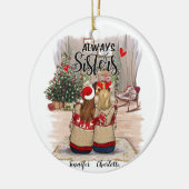 姉妹パーソナライズされたの友情オーナメント セラミックオーナメント (左)