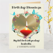 姉妹パーソナライズされた用クリスチャン誕生日カード カード (黄色い花)