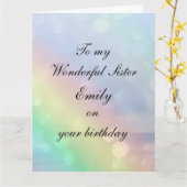 姉妹パーソナライズされた誕生日 カード (黄色い花)