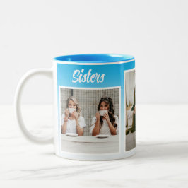 姉妹フォトコラージュ。最高のセラピー ツートーンマグカップ