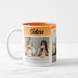 姉妹フォトコラージュ。最高のセラピー ツートーンマグカップ