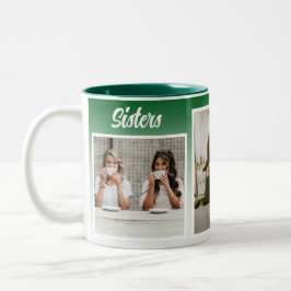姉妹フォトコラージュ。最高のセラピー ツートーンマグカップ