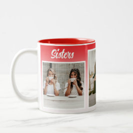 姉妹フォトコラージュ。最高のセラピー ツートーンマグカップ