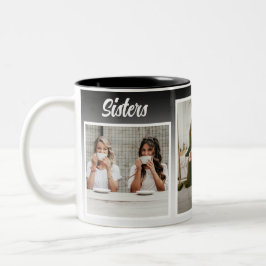 姉妹フォトコラージュ。最高のセラピー ツートーンマグカップ