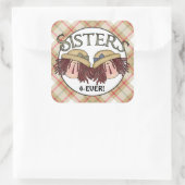 姉妹フォーエバー家族おもしろいシール スクエアシール (バッグ)