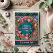 姉妹フローラかわいらしユニークハート母の日 カード