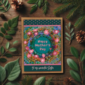 姉妹フローラかわいらしユニークハート母の日 カード