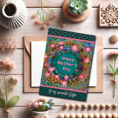 姉妹フローラかわいらしユニークハート母の日 カード