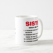 姉妹マグカップ、姉妹の定義マグ、シスター コーヒーマグカップ (正面右)
