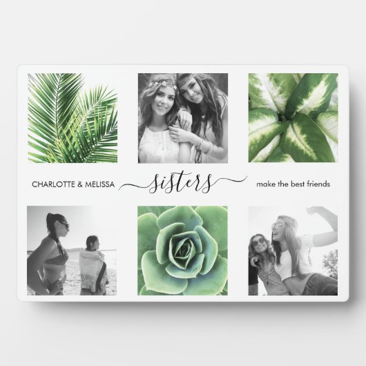 姉妹モダン写真コラージュ フォトプラーク (正面)