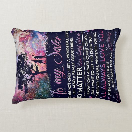 姉妹レディーガールギフトに姉妹誕生日ギフト アクセントクッション (正面)