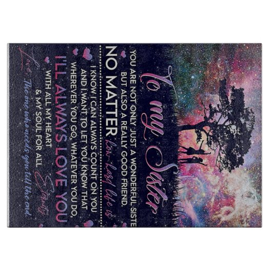 姉妹レディーガールギフトに姉妹誕生日ギフト カッティングボード (正面)