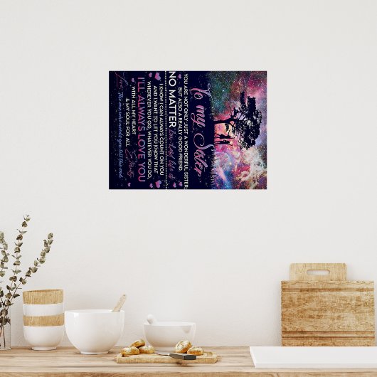 姉妹レディーガールギフトに姉妹誕生日ギフト ポスター (キッチン)