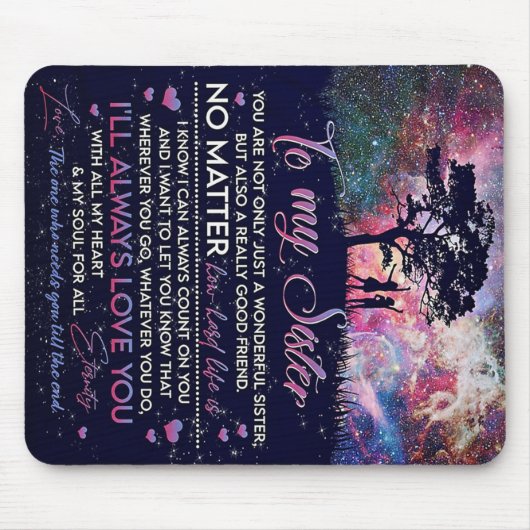 姉妹レディーガールギフトに姉妹誕生日ギフト マウスパッド (正面)