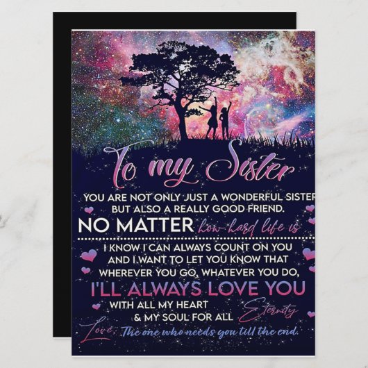 姉妹レディーガールギフトに姉妹誕生日ギフト メニュー (正面/裏面)