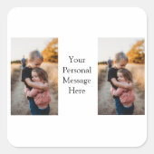 姉妹兄弟家族の追加フォトパーソナルメッセージh スクエアシール (正面)