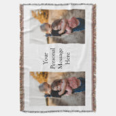 姉妹兄弟家族の追加フォトパーソナルメッセージh スローブランケット (正面縦)