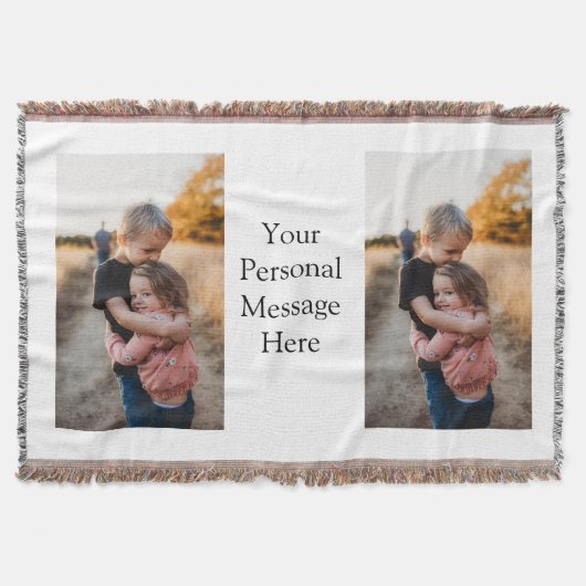 姉妹兄弟家族の追加フォトパーソナルメッセージh スローブランケット (正面)