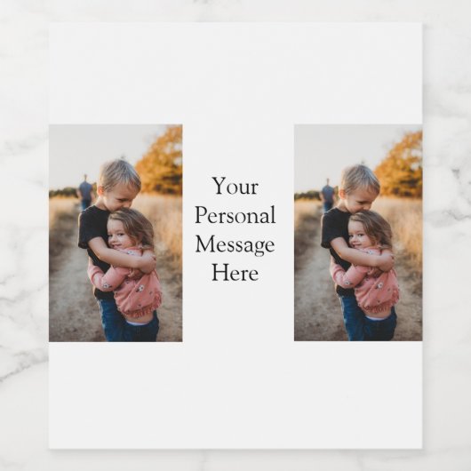 姉妹兄弟家族の追加フォトパーソナルメッセージh ワインラベル (シングルラベル)