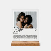 姉妹写真と名詞パーソナライズされたの説明 アクリルサイン (正面)