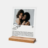 姉妹写真と名詞パーソナライズされたの説明 アクリルサイン (傾斜)