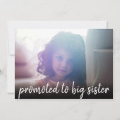 姉妹写真への昇格ベビー告知 招待状 (正面)