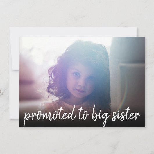 姉妹写真への昇格ベビー告知 招待状 (正面)