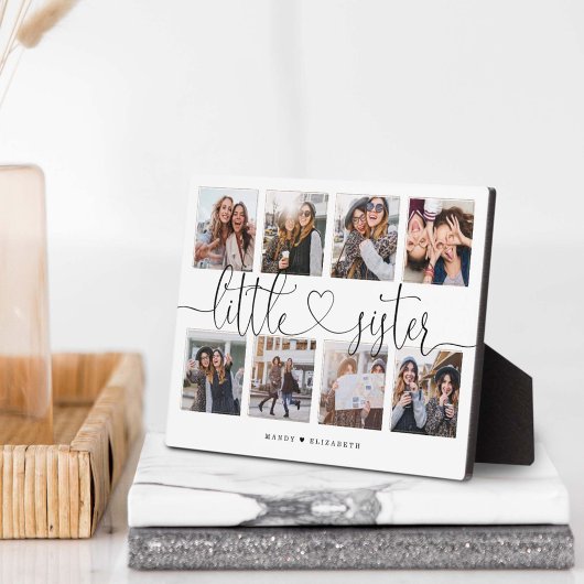 姉妹写真コラージュのための妹のスクリプトのギフト フォトプラーク