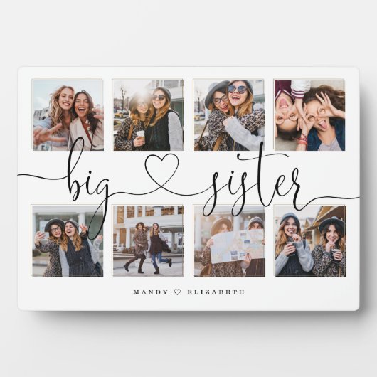 姉妹写真コラージュ用のシスタースクリプトギフト フォトプラーク (正面)