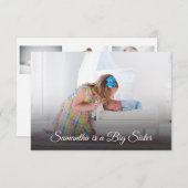姉妹写真新生児生誕通知カード サンキューカード (正面/裏面)