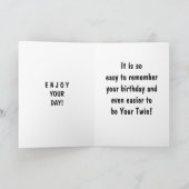 姉妹及び兄弟双誕生日カード カード (内部)