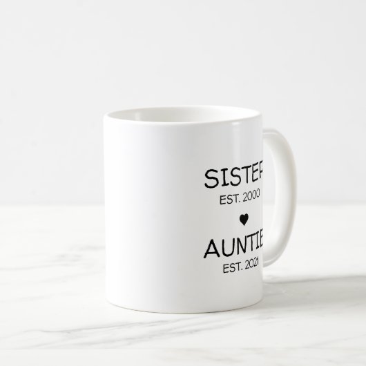 姉妹叔母の妊娠の発表ベビーの公開 コーヒーマグカップ (正面右)