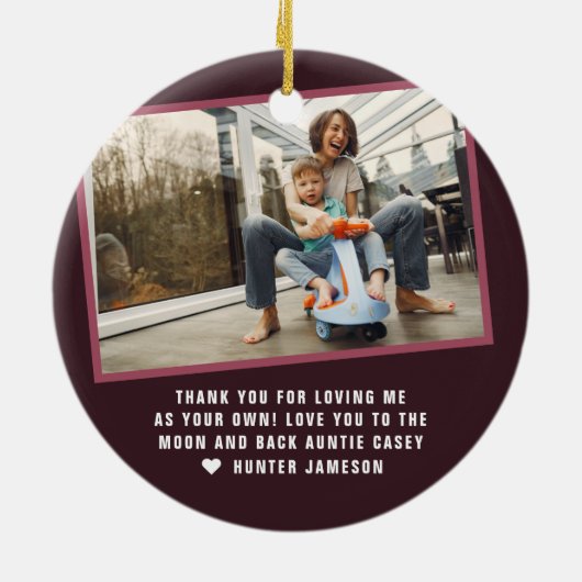 姉妹叔母の設立年 |写真モダン セラミックオーナメント (裏面)