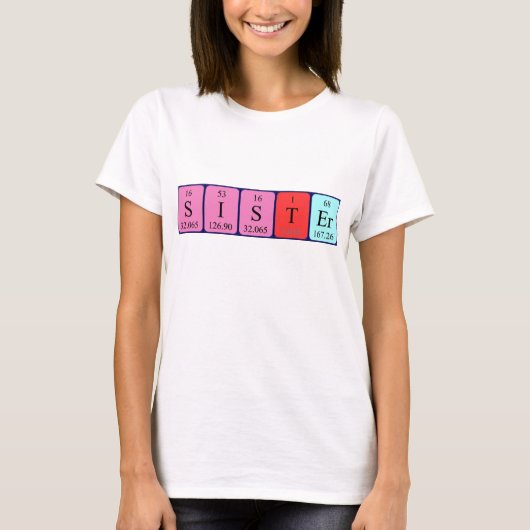 姉妹周期表名のシャツ Tシャツ (正面)