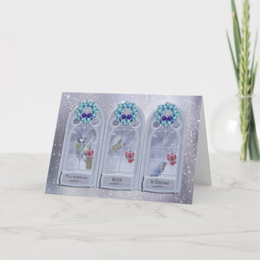 姉妹園鳥クリスマスウィンドウの挨拶 シーズンカード (正面)