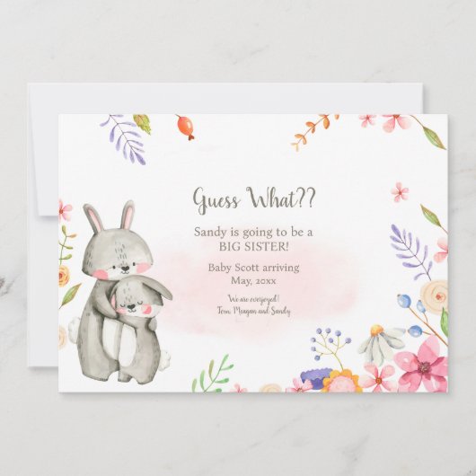 姉妹妊娠の発表 招待状 (正面)