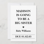 姉妹妊娠発表新聞 案内状 (裏面)