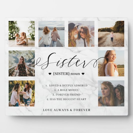 姉妹定義スクリプトフォトコラージュ大理石 フォトプラーク (正面)