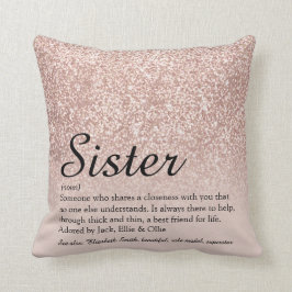 姉妹定義バラ金ゴールドグリッターシックスクリプト クッション