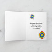 姉妹年齢2の場合は、幸せな花のカード カード (内部)