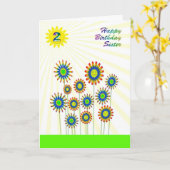 姉妹年齢2の場合は、幸せな花のカード カード (黄色い花)