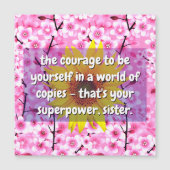 (姉妹引用文)強さと勇気 | フローラカード (正面)