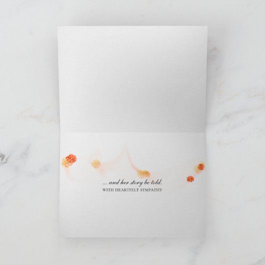 姉妹悔やみや弔慰 カード (内部)