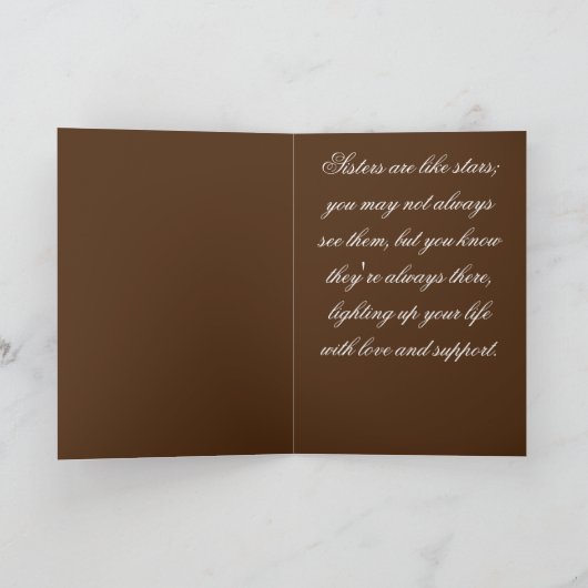 姉妹愛に満ちた折りたたみ式の感謝カード サンキューカード (内部)