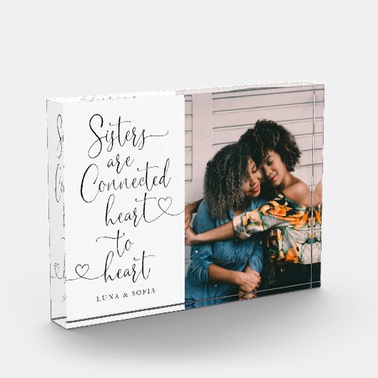 姉妹接続ハートからハート |姉妹の写真 フォトブロック (左)