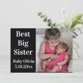 姉妹新兄弟姉妹写真誕生のお知らせ 案内状 (スタンド正面)