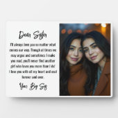 姉妹最高の写真コラージュ用の姉妹スクリプトギフト フォトプラーク (正面)